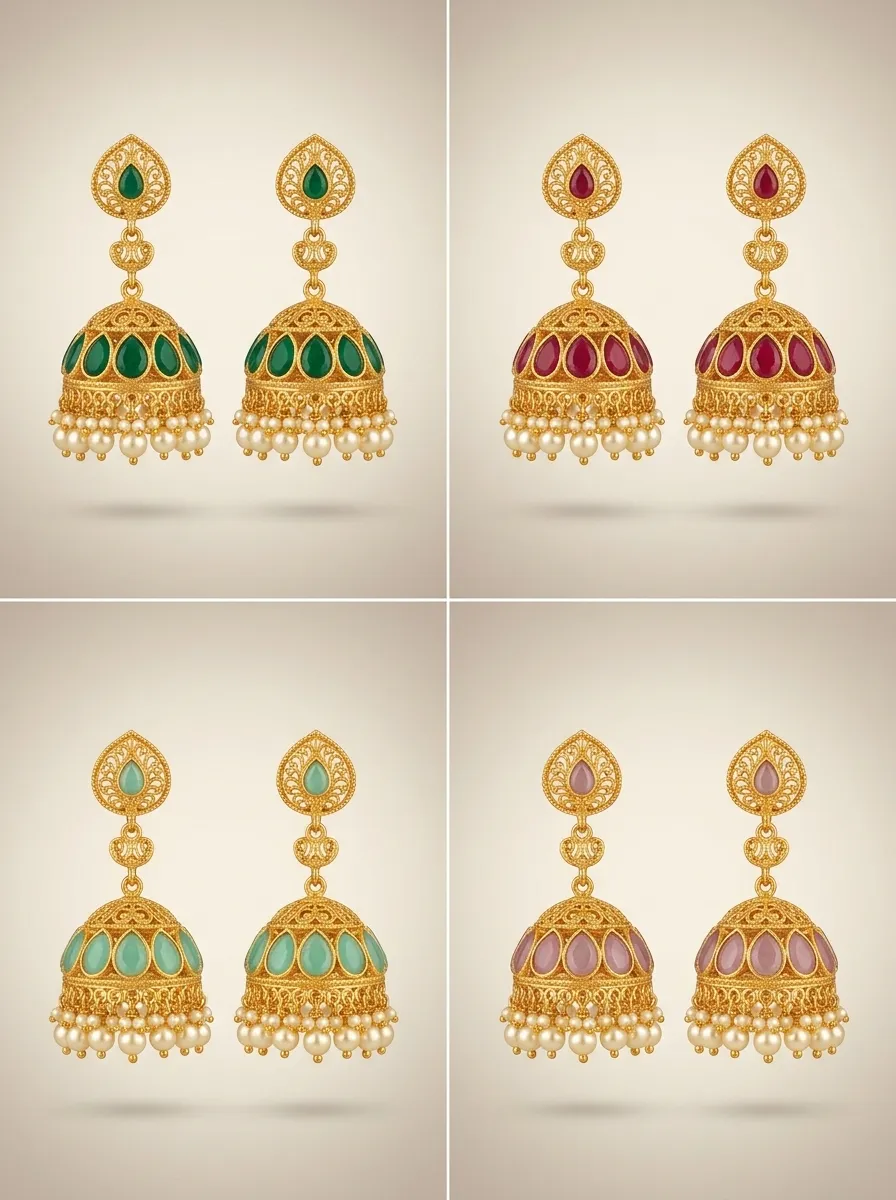Design 100, wholesale imitation temple jewellery by Jagruti Mumbai