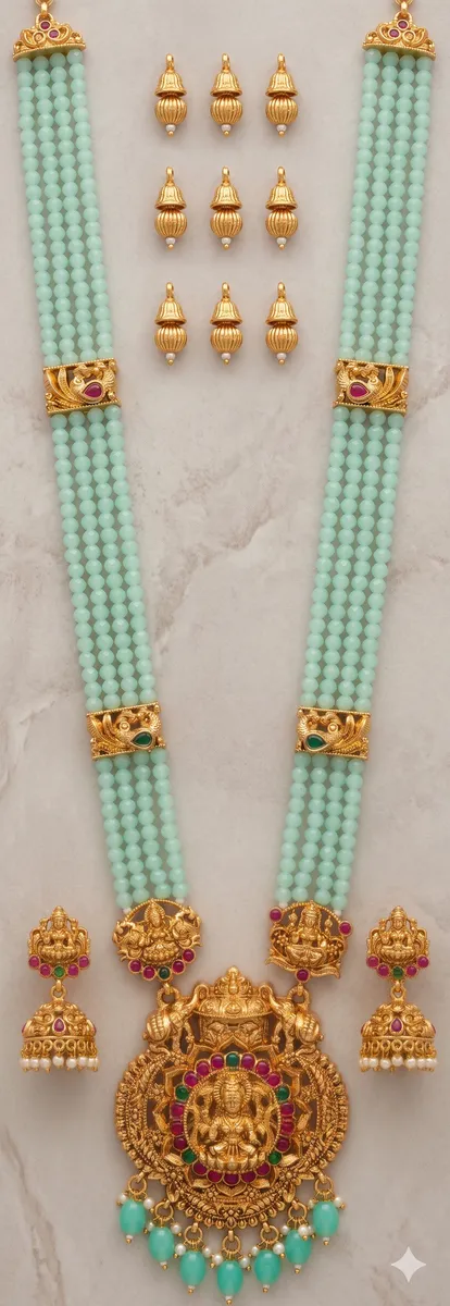 Layered Temple Necklace, wholesale imitation temple jewellery by Jagruti Mumbai