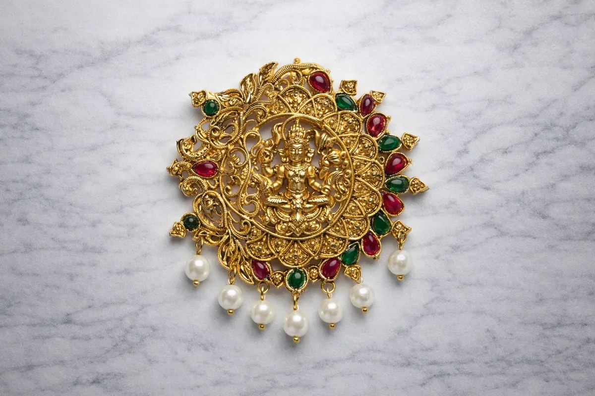 Multi-Layer Pendant, wholesale imitation temple jewellery by Jagruti Mumbai