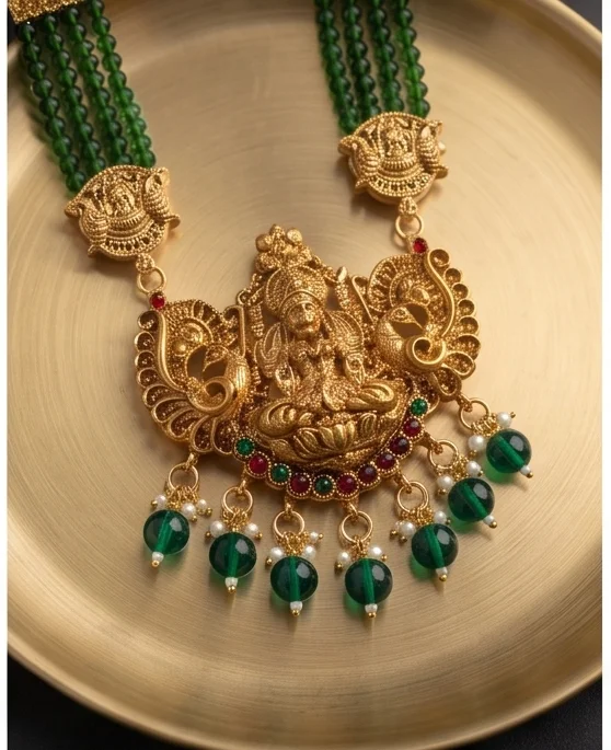 Temple Haaram · Full Length, wholesale imitation temple jewellery by Jagruti Mumbai